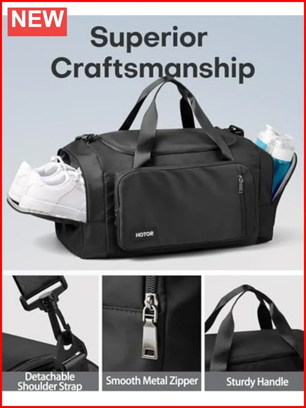 Spacious Duffle Bag with Shoe Compartment & Wet Pocket, Carry On Weekender